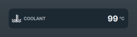 Retro Custom widget showing COOLANT 91 °C