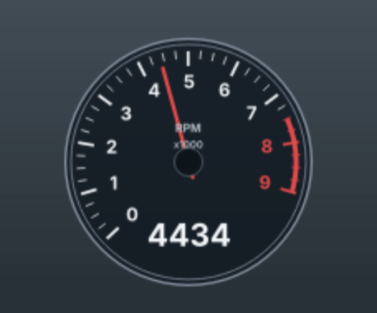 Retro RPM tachometer at 3205